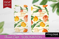 Floral Phone Case PNG - Spring Flowers Case PNG Sublimation Product Image 1