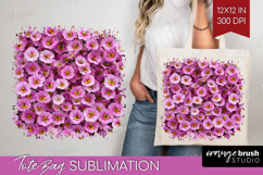 Pastel Floral Tote Bag - Flower Field Tote Bag PNG Product Image 1