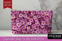Pastel Floral Cosmetic Bag - Flower Field Makeup Bag PNG Product Image 1