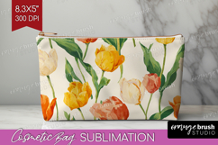 Floral Cosmetic Bag - Spring Flowers Makeup Bag PNG Product Image 1