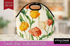 Floral Lunch Bag - Spring Flowers Lunch Bug PNG Sublimation Product Image 1