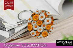 Pastel Floral Keychain PNG - Flower Field Keychain Product Image 1