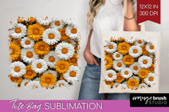 Pastel Floral Tote Bag - Flower Field Tote Bag PNG Product Image 1