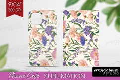 Floral Phone Case PNG - Spring Flowers Case PNG Sublimation Product Image 1