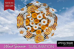 Pastel Floral Wind Spinner Sublimation PNG - Flower Field Product Image 1