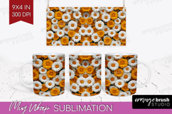 Pastel Floral Mug Wrap - Flower Field Mug PNG Sublimation Product Image 1