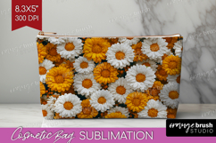 Pastel Floral Cosmetic Bag - Flower Field Makeup Bag PNG Product Image 1