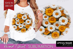 Pastel Floral Round Tshirt Background - Flower Field PNG Product Image 1