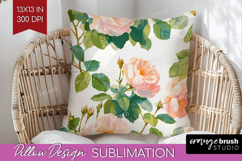 Floral Pillow Sublimation - Spring Flowers Pillow Cover PNG Product Image 1