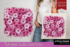 Pastel Floral Tote Bag - Flower Field Tote Bag PNG Product Image 1