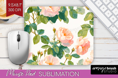 Floral Mouse Pad Sublimation - Spring Flowers Mousepad PNG Product Image 1