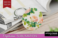 Floral Keychain PNG - Spring Flowers Keychain Sublimation Product Image 1