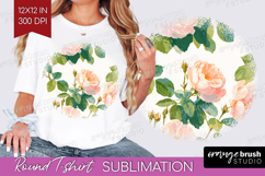 Floral Round Tshirt Background - Spring Flowers PNG Product Image 1