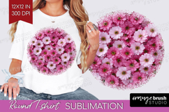 Pastel Floral Round Tshirt Background - Flower Field PNG Product Image 1