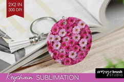 Pastel Floral Keychain PNG - Flower Field Keychain Product Image 1