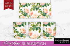 Floral Mug Wrap - Spring Flowers Mug PNG Sublimation Product Image 1