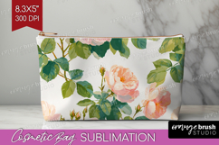 Floral Cosmetic Bag - Spring Flowers Makeup Bag PNG Product Image 1