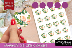 Floral Round Sticker - Spring Flowers Printable Sticker Product Image 1