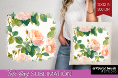 Floral Tote Bag - Spring Flowers Tote Bag PNG Sublimation Product Image 1