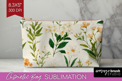 Floral Cosmetic Bag - Spring Flowers Makeup Bag PNG Product Image 1