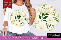 Floral Round Tshirt Background - Spring Flowers PNG Product Image 1