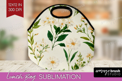 Floral Lunch Bag - Spring Flowers Lunch Bug PNG Sublimation Product Image 1