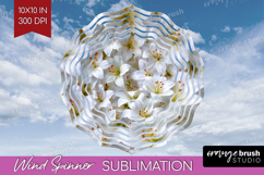 Pastel Floral Wind Spinner Sublimation PNG - Flower Field Product Image 1