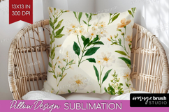 Floral Pillow Sublimation - Spring Flowers Pillow Cover PNG Product Image 1
