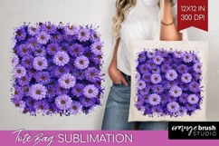 Pastel Floral Tote Bag - Flower Field Tote Bag PNG Product Image 1