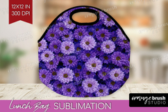 Pastel Floral Lunch Bag - Flower Field Lunch Bug PNG Product Image 1