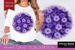 Pastel Floral Round Tshirt Background - Flower Field PNG Product Image 1