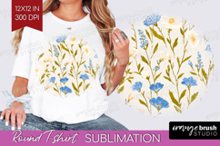 Floral Round Tshirt Background - Spring Flowers PNG Product Image 1