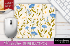 Floral Mouse Pad Sublimation - Spring Flowers Mousepad PNG Product Image 1