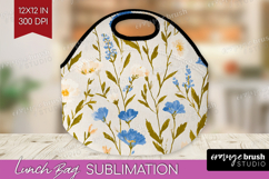 Floral Lunch Bag - Spring Flowers Lunch Bug PNG Sublimation Product Image 1