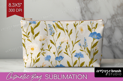 Floral Cosmetic Bag - Spring Flowers Makeup Bag PNG Product Image 1