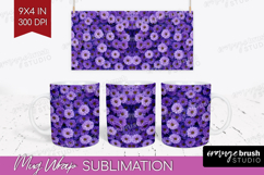 Pastel Floral Mug Wrap - Flower Field Mug PNG Sublimation Product Image 1