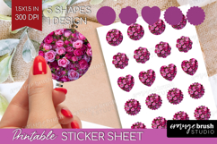Pastel Floral Round Sticker - Flower Field Printable Sticker Product Image 1