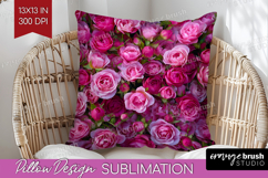 Pastel Floral Pillow Sublimation - Flower Field Pillow Cover Product Image 1