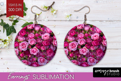 Pastel Floral Round Earrings - Flower Field PNG Sublimation Product Image 1