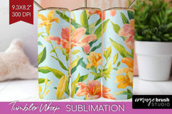 Floral Tumbler Wrap - Spring Flowers Tumbler PNG Sublimation Product Image 1
