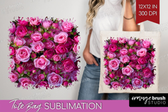 Pastel Floral Tote Bag - Flower Field Tote Bag PNG Product Image 1