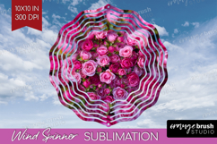 Pastel Floral Wind Spinner Sublimation PNG - Flower Field Product Image 1