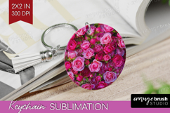 Pastel Floral Keychain PNG - Flower Field Keychain Product Image 1