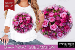 Pastel Floral Round Tshirt Background - Flower Field PNG Product Image 1