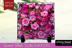 Pastel Floral Slate PNG - Flower Field Square Slate Product Image 1