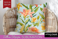 Floral Pillow Sublimation - Spring Flowers Pillow Cover PNG Product Image 1