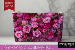 Pastel Floral Cosmetic Bag - Flower Field Makeup Bag PNG Product Image 1