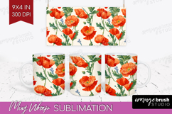 Floral Mug Wrap - Spring Flowers Mug PNG Sublimation Product Image 1