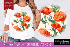 Floral Round Tshirt Background - Spring Flowers PNG Product Image 1