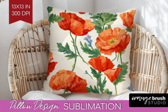 Floral Pillow Sublimation - Spring Flowers Pillow Cover PNG Product Image 1